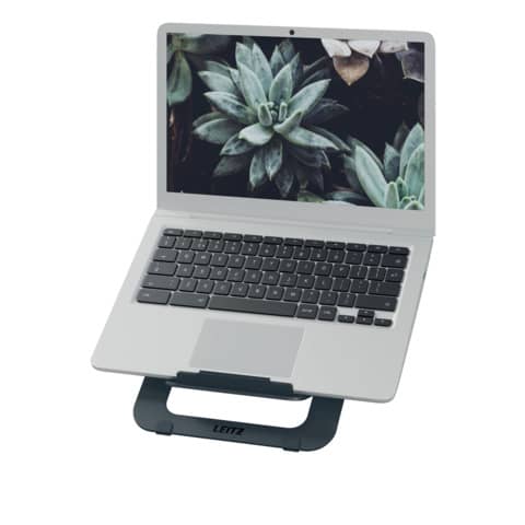 Supporto per laptop regolabile ultrapiatto in alluminio Leitz Ergo grigio scuro - 300x10x210 mm - 63460089